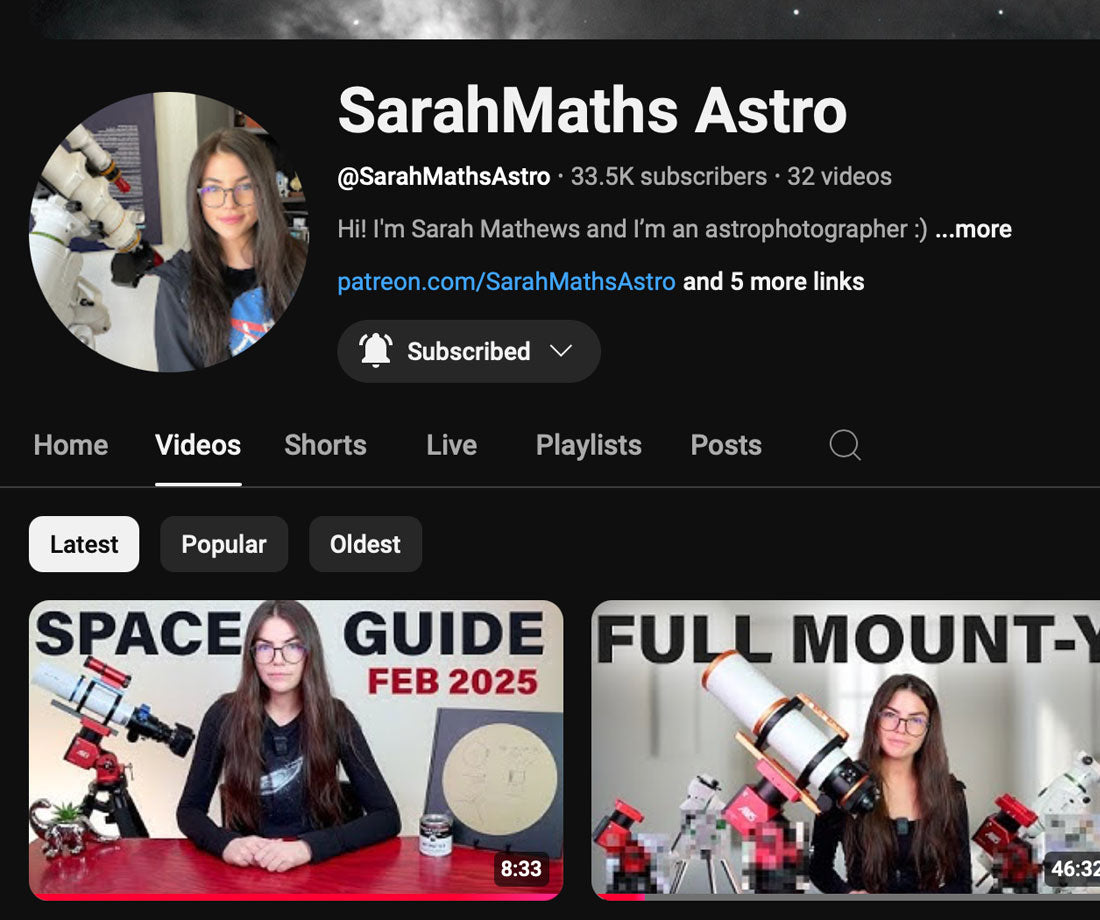 Sarah Mathews on YouTube